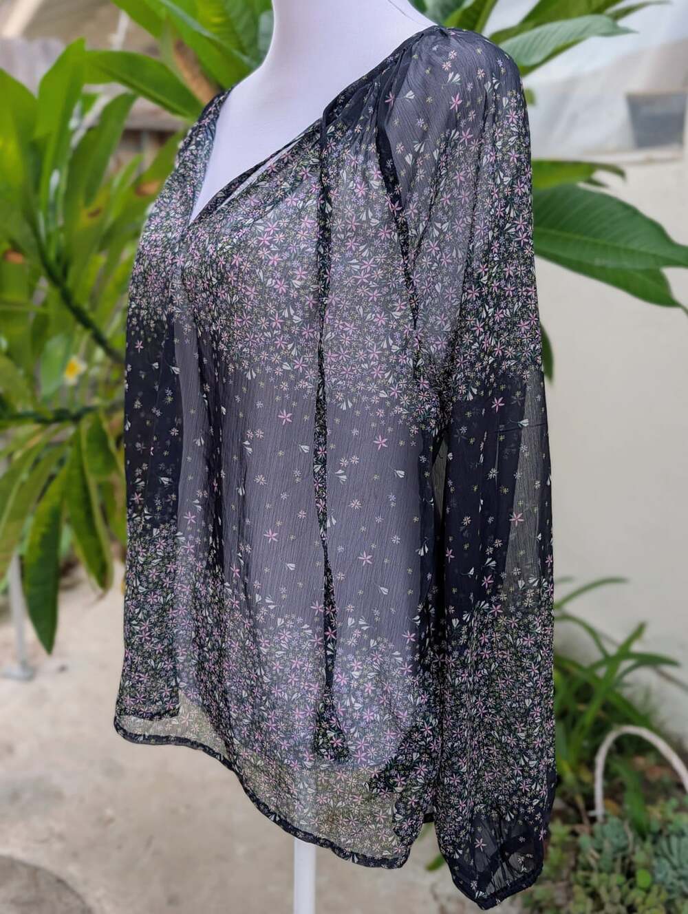 Liverpool Los Angeles Midnight Garden blouse medium cottagecore boho whimsical - Picture 8 of 11